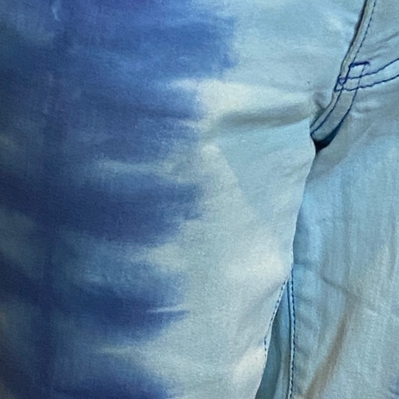 Tory Burch Ana Frayed Hem Ankle Jeans Tie-Dyed 2-tone Blue Size 27 EUC - Picture 4 of 8